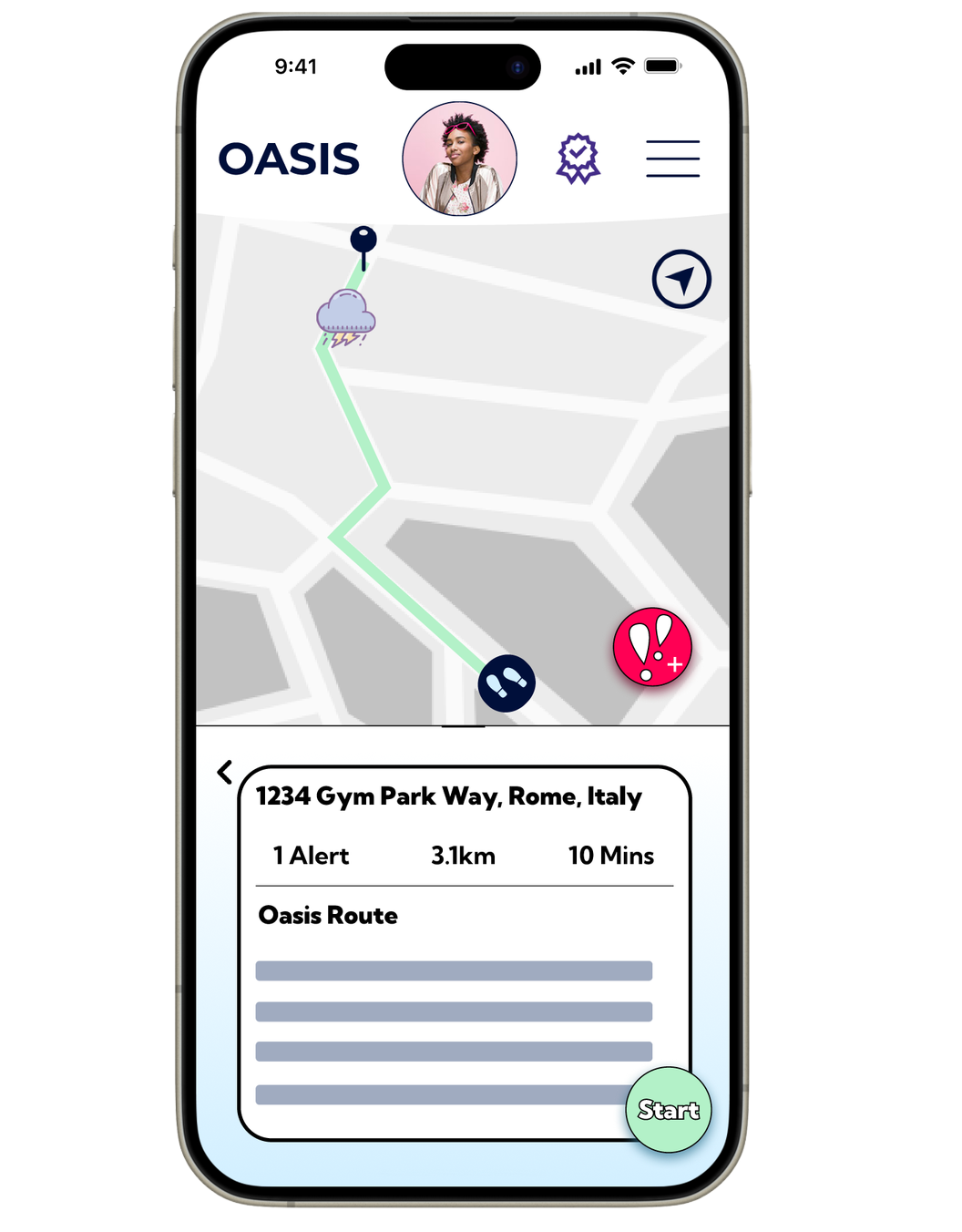 Safety Route Map Example