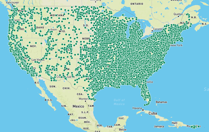 Nationwide Vaccine Site Map Screenshot